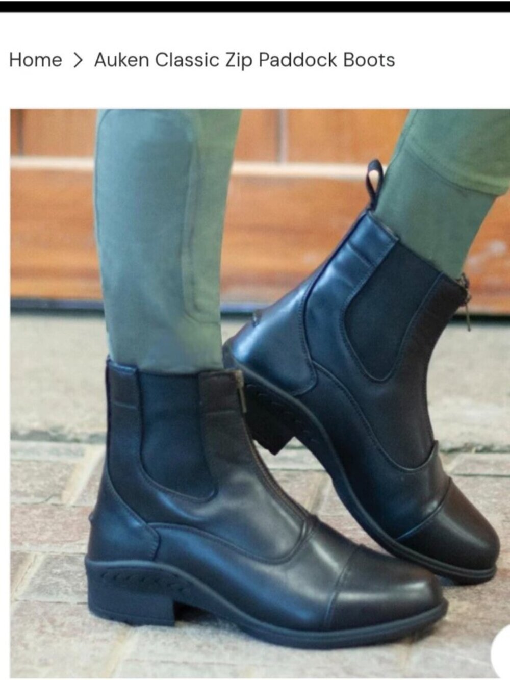 Auken Classic  Zip Paddock Boots  Black- Equestrian Boots Kids Size 1